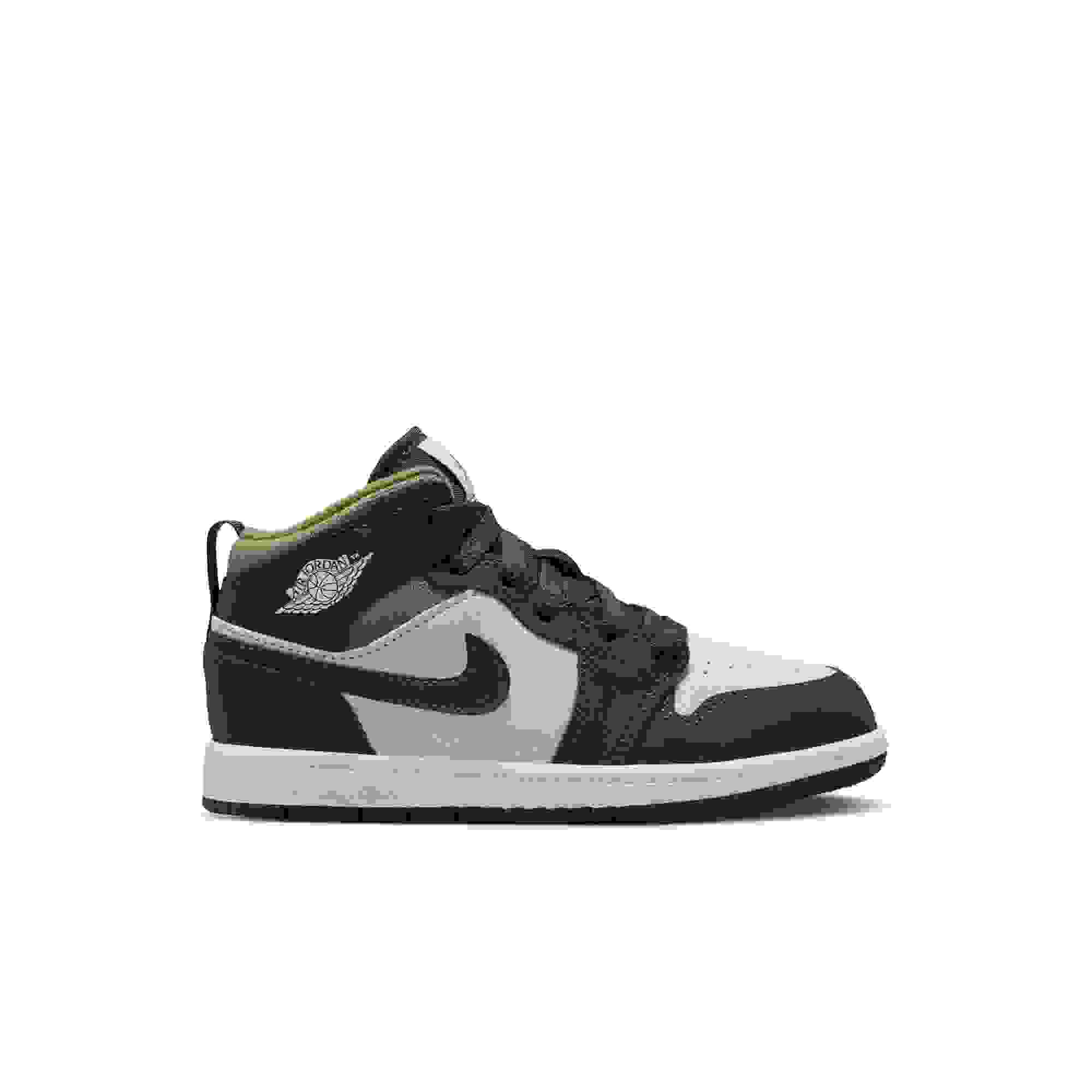 Jordan 1 Mid SE Preschool Boys' "Lt Orewood Brn/Off Noir/Medium Olive" Shoe